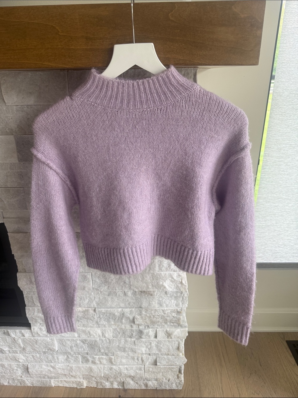 Full Tilt Lavender Cropped Turtleneck Sweater